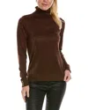 Joseph A Button Cuff Turtleneck Sweater In Brown