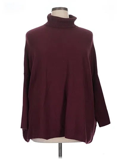 Pre-owned Joseph A Turtleneck Sweater In Burgundy