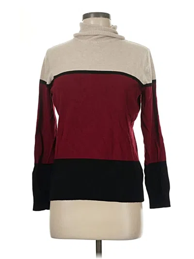 Pre-owned Joseph A Turtleneck Sweater In Burgundy
