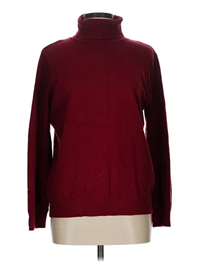 Pre-owned Joseph A Turtleneck Sweater In Burgundy