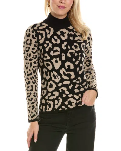 Joseph A . Turtleneck Sweater In Animal Print