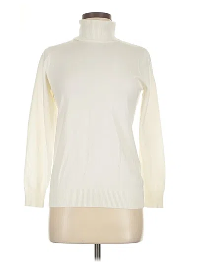 Pre-owned Joseph A Turtleneck Sweater In White