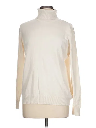 Pre-owned Joseph A Turtleneck Sweater In White