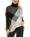 Joseph A Oversize Colorblock Turtleneck Sweater In Black