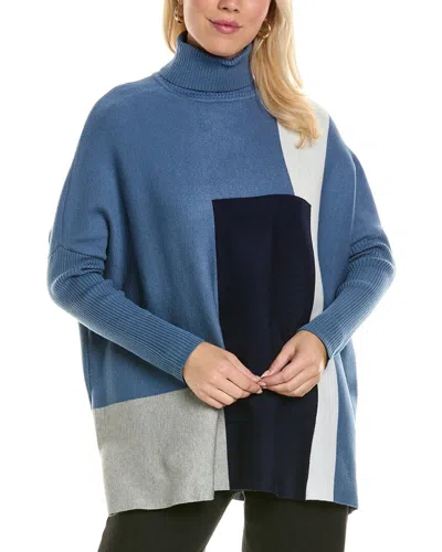 Joseph A . Turtleneck Tunic Sweater In Blue