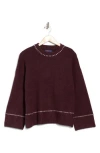 Joseph A Whipstitch Pullover Sweater In Purple