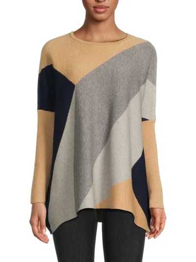 Joseph A Women's Colorblock Sweater In Gray