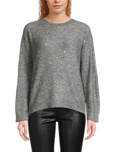 Joseph A Women's Embellished Sweater In Medium Grey