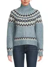 Joseph A Women's Fair Isle Mock Turtleneck Sweater In Multi