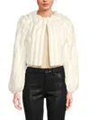 Joseph A Women's Faux Fur Cardigan In Black