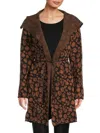 Joseph A Women's Leopard Jacquard Tie-waist Coatigan In Brown