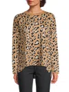 Joseph A Women's Leopard Print Sweater In Leopard