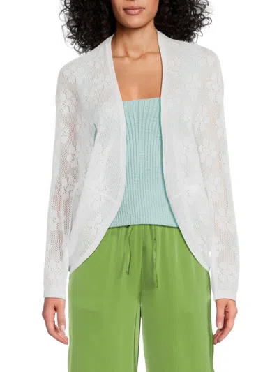 Joseph A Women's Mesh Open Front Cardigan
