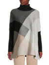 Joseph A Oversize Colorblock Turtleneck Sweater In Neutral Multi