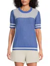 Joseph A Women's Pointelle Knit Short-sleeve Sweater