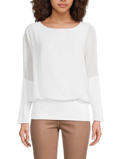 Joseph A Women's Roundneck Sweater In White