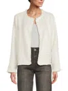 Joseph A Women's Sequin Tweed Open Front Cardigan
