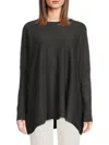 Joseph A Women's Solid Drop Shoulder Top In Charcoal Heather