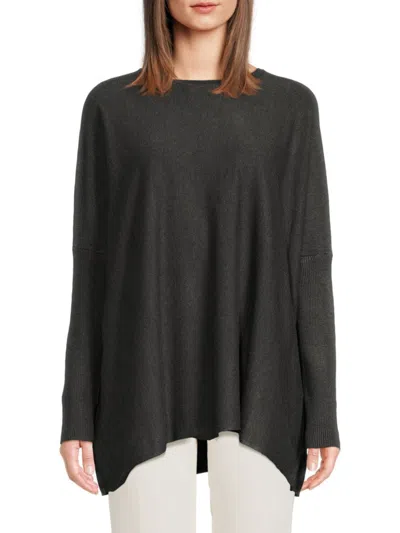 Joseph A Women's Solid Drop Shoulder Top In Charcoal Heather