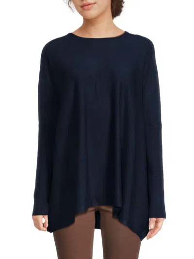 Joseph A Women's Solid Drop Shoulder Top In Navy Yard