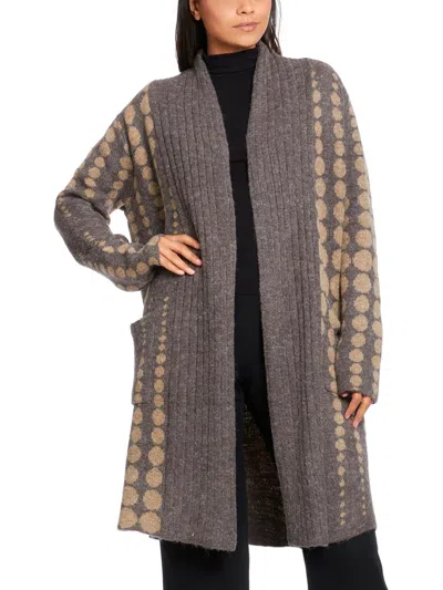Joseph A Womens Ribbed Knit Duster Sweater In Multi