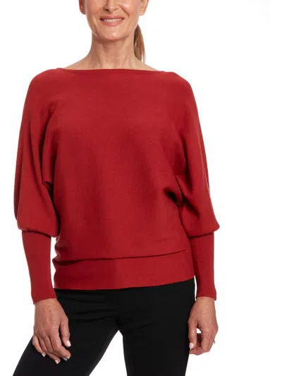 Joseph A Womens Solid Pullover Sweater In Red