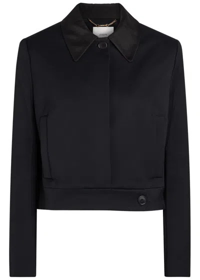 Joseph Abbe Boxy Stretch-crepe Jacket In Black