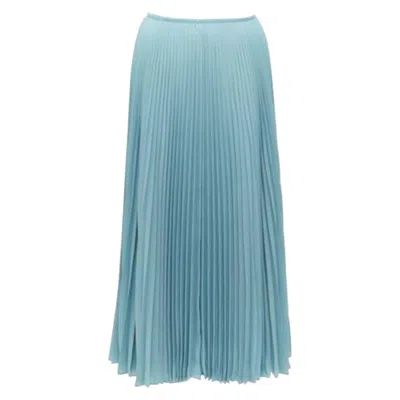 Pre-owned Joseph Abbot Blue Accordion Pleats Center Seam Round Table Skirt Fr34 Xs