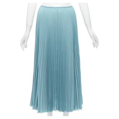 Pre-owned Joseph Abbot Blue Accordion Pleats Center Seam Round Table Skirt Fr34 Xs