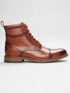 Joseph Abboud Alan Cap Toe Inside Zipper Ankle Boots Cognac - Size: 7 D-width In Brown