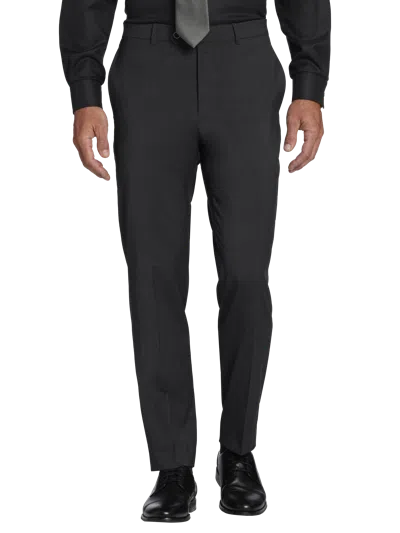 Joseph Abboud American Bespoke Modern Fit Men's Suit Flat Front Pants Charcoal In Black