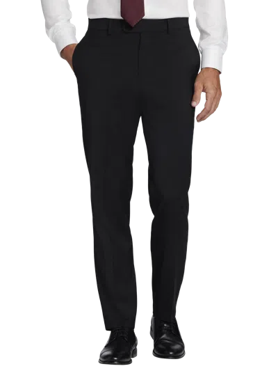 Joseph Abboud Big & Tall American Bespoke Modern Fit Men's Suit Flat Front Pants In Black