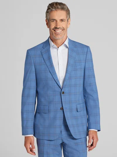 Joseph Abboud Big & Tall Classic Fit Plaid Sport Coat In Blue