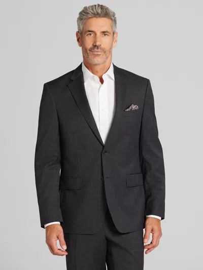 Joseph Abboud Big & Tall Classic Fit Premium Wool Blend Check Men's Suit Jacket In Black