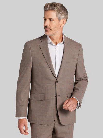Joseph Abboud Big & Tall Classic Fit Windowpane Men's Suit Jacket In Brown