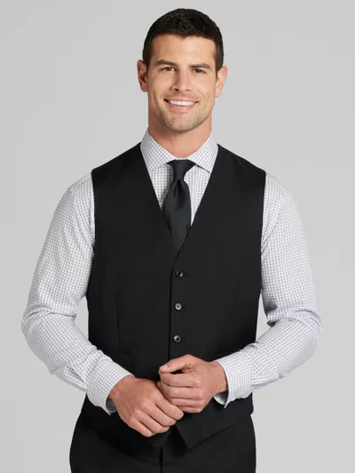 Joseph Abboud Big & Tall Classic Fit Wool Blend Men's Suit Vest In Black