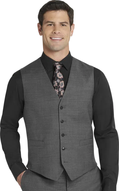 Joseph Abboud Big & Tall Classic Fit Wool Blend Men's Suit Vest In Gray