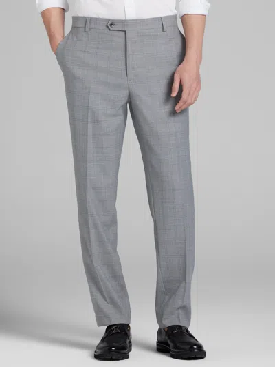 Joseph Abboud Big & Tall Classic Fit Wool Blend Plaid Men's Suit Pants In Gray