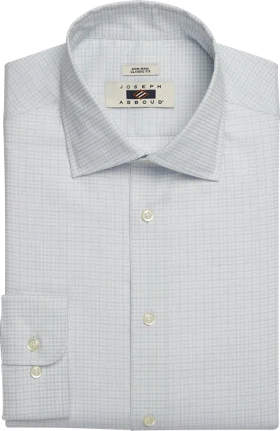 Joseph Abboud Big & Tall Men's Classic Fit 100% Cotton Double Check Dress Shirt In Blue