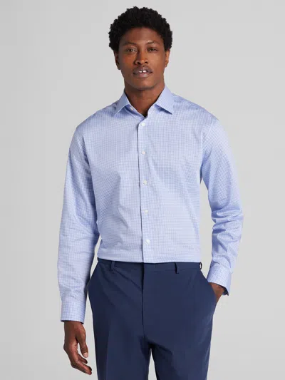 Joseph Abboud Big & Tall Men's Classic Fit Check Dress Shirt In Blue