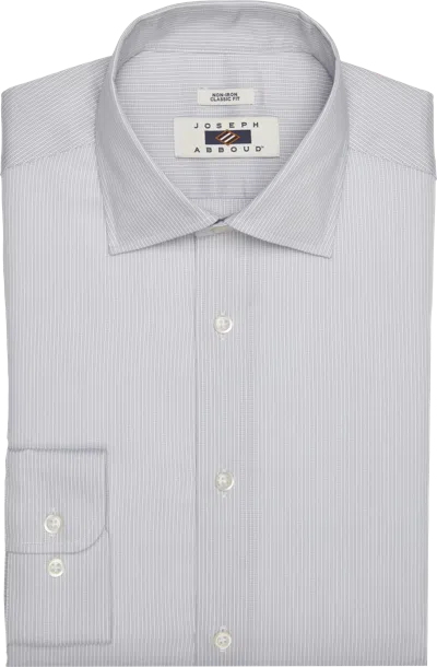 Joseph Abboud Big & Tall Men's Classic Fit Textured Stripe Spread Collar Dress Shirt In Gray