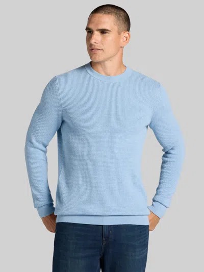Joseph Abboud Big & Tall Men's Cotton-blend Textured Crewneck Sweater In Blue