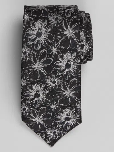 Joseph Abboud Big & Tall Men's Floral Silhouette Tie In Black