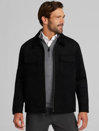 Joseph Abboud Big & Tall Men's Full Zip Ike Jacket In Black