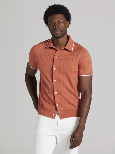 Joseph Abboud Big & Tall Men's Lightweight Button Front Sweater In Brown