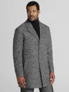 Joseph Abboud Big & Tall Men's Melange Herringbone Knit Overcoat In Multi