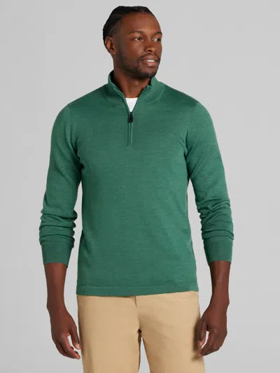 Joseph Abboud Big & Tall Men's Merino Wool Quarter Zip Sweater In Green
