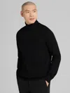 Joseph Abboud Big & Tall Men's Merino Wool Turtleneck Sweater In Black