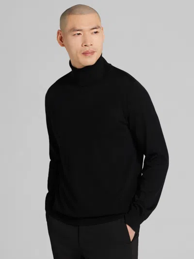 Joseph Abboud Big & Tall Men's Merino Wool Turtleneck Sweater In Black