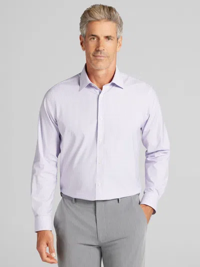 Joseph Abboud Big & Tall Men's Modern Fit Check Pattern Performance Dress Shirt In Purple